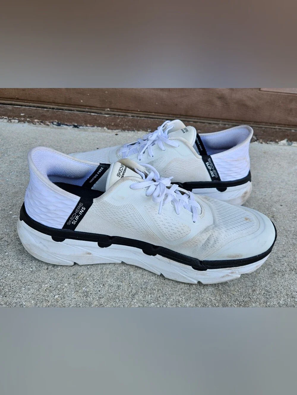 SKECHERS Max Cushioning White Premier Hands Free Slip-Ins Ascendant Men Size 12
